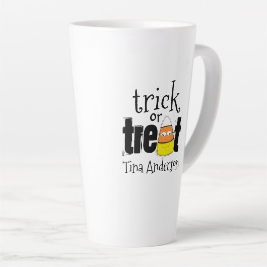 Halloween Cute Whimsical Candy Corn Funny Latte Mok (Rechterhoek)