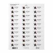 Halloween Cute Whimsical Witch Shoes Black Cat Etiket (Full Sheet)