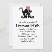 Halloween Cute Whimsical Witch Shoes Black Cat Kaart (Voorkant)