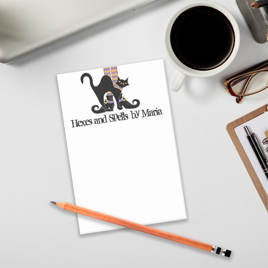 Halloween Cute Whimsical Witch Shoes Black Cat Post-it® Notes