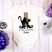 Halloween Cute Whimsical Witch Shoes Black Cat Romper