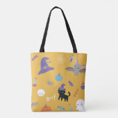 Halloween Cute Witch Cat Trick or treat Pattern Tote Bag (Achterkant)