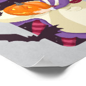 Halloween Cute Witch met pompoen Poster (Hoek)
