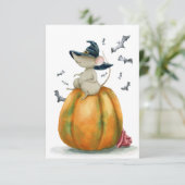 Halloween Cute Witch Mouse Kaart (Staand voorkant)