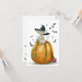 Halloween Cute Witch Mouse Kaart (Voorkant / Achterkant in situ)