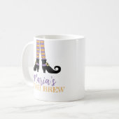 Halloween Cute Witch Whimsical Shoches Brew Koffiemok (Voorkant links)