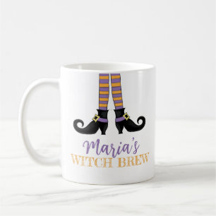 Halloween Cute Witch Whimsical Shoches Brew Koffiemok