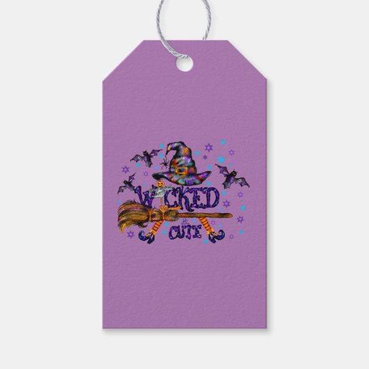 Halloween Cute Wyed Witch Cadeaulabel (Voorkant)