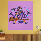 Halloween Cute Wyed Witch Canvas Afdruk (Insitu (Woonkamer))