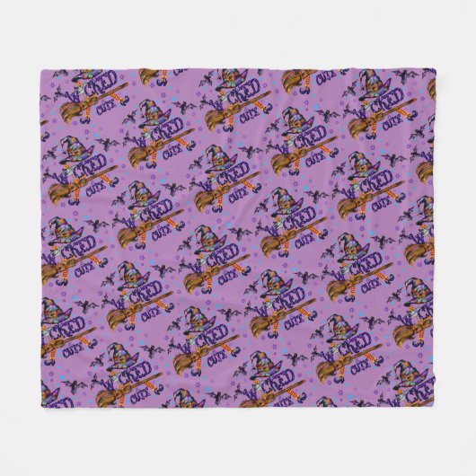 Halloween Cute Wyed Witch Fleece Deken (Voorkant (Horizontaal))