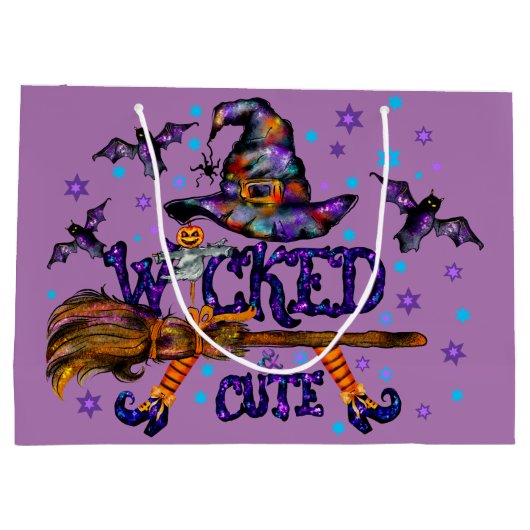 Halloween Cute Wyed Witch Groot Cadeauzakje (Achterkant)