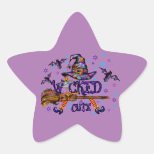 Halloween Cute Wyed Witch Ster Sticker