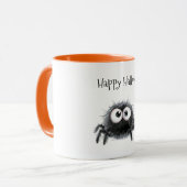 Halloween Cute Zwarte Spin Mok (Voorkant links)