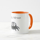 Halloween Cute Zwarte Spin Mok (Voorkant rechts)