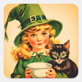 Halloween cutie no7 Vierkante Sticker