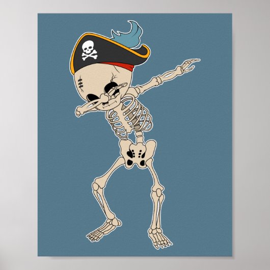 Halloween Dab Skeleton Pirate Dance Poster (Voorkant)