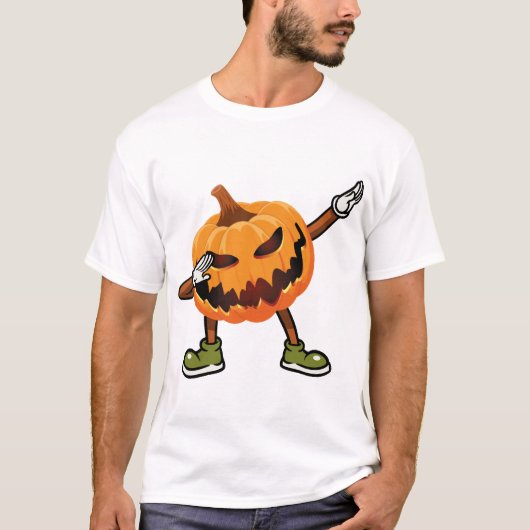 Halloween Dabbing Jack O Lantern Pompoen Halloween T-shirt (Voorkant)