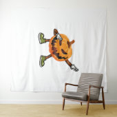 Halloween Dabbing Jack O Lantern Pumpkin Halloween Wandkleed (In Situ (horizontaal))