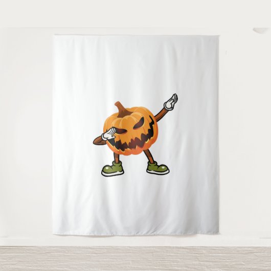Halloween Dabbing Jack O Lantern Pumpkin Halloween Wandkleed (Voorkant)