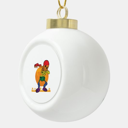 Halloween Dabbing Skelet Kostuum LGBT Keramische Bal Ornament (Rechts)