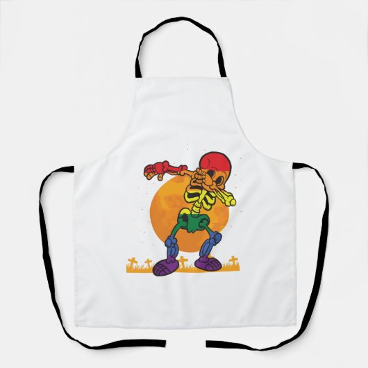 Halloween Dabbing Skelet Kostuum LGBT Schort (Voorkant)