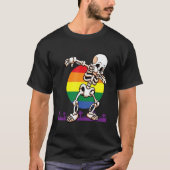 Halloween Dabbing Skelet LGBT Gay Pride Halloween T-shirt (Voorkant)