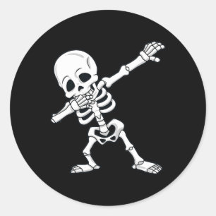 Halloween Dabbing Skeleton Boys Girls Kinder Dab Ronde Sticker