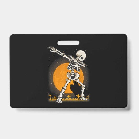 Halloween Dabbing Skeleton Costuum Badge (Voorzijde)