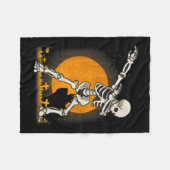 Halloween Dabbing Skeleton Costuum Fleece Deken (Voorkant (Horizontaal))