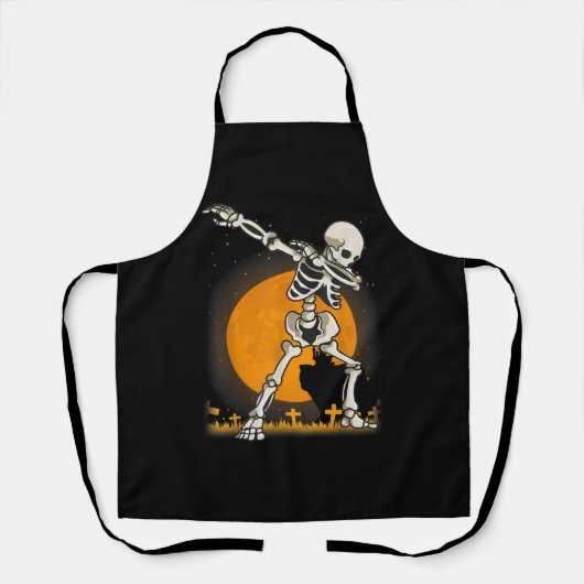 Halloween Dabbing Skeleton Costuum Schort (Voorkant)