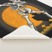 Halloween Dabbing Skeleton Costuum Sherpa Deken (3/4)