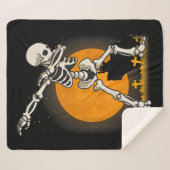 Halloween Dabbing Skeleton Costuum Sherpa Deken (Voorkant (horizontaal))