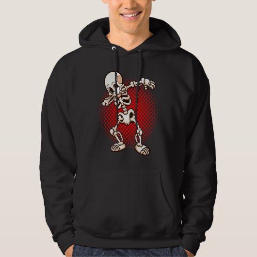 Halloween Dabbing Skeleton Dab Undead Easy Costume Hoodie (Voorkant)