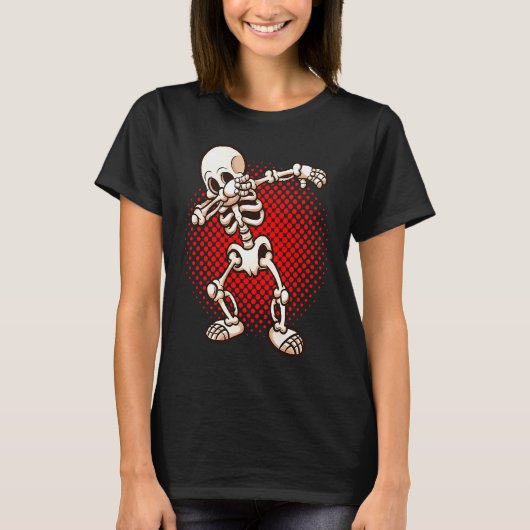 Halloween Dabbing Skeleton Dab Undead Easy Costume T-shirt (Voorkant)