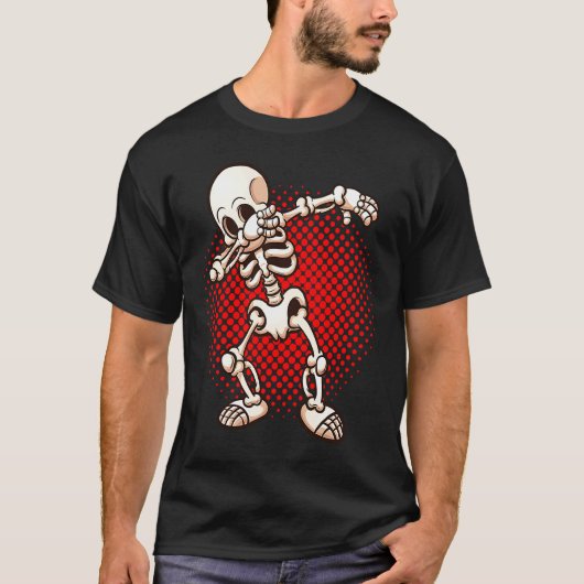 Halloween Dabbing Skeleton Dab Undead Easy Costume T-shirt (Voorkant)
