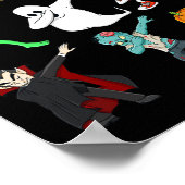 Halloween Dabbing Skeleton heks and Monsters Boys Poster (Hoek)