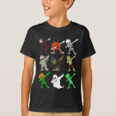 Halloween dabbing vampier heks en monsters jongens t-shirt (Voorkant)