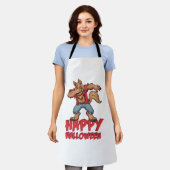 Halloween Dabbing Werwolf Halloween kostuum Schort (Gedragen)