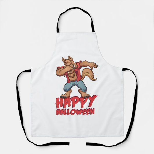 Halloween Dabbing Werwolf Halloween kostuum Schort (Voorkant)