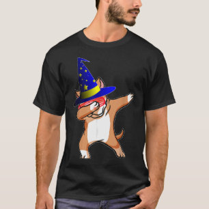 Halloween Dabbing Wizard Pitbull Puppy Hond Witch  T-shirt