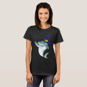 Halloween Dabbing Wizard Shark Magic Witch Pet Cos T-shirt (Voorkant volledig)