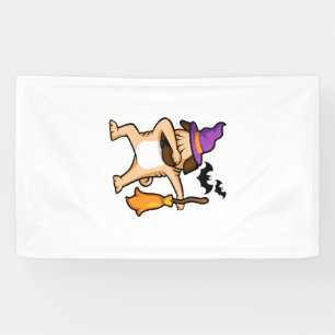 Halloween dabende Pug hond Spandoek