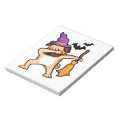 Halloween dabende pughond notitieblok (Linkerzijde)