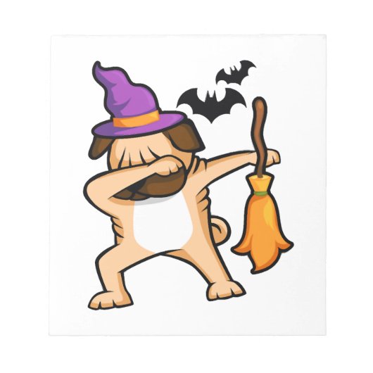Halloween dabende pughond notitieblok (Voorkant)