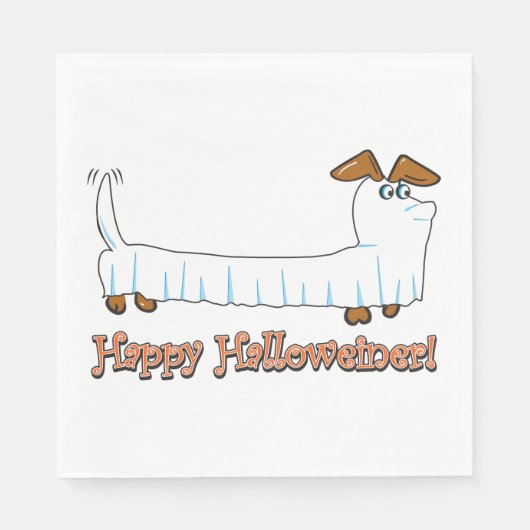 Halloween Dachschund Ghost Servet (Voorkant)