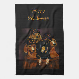 Halloween Dachshonden Theedoek