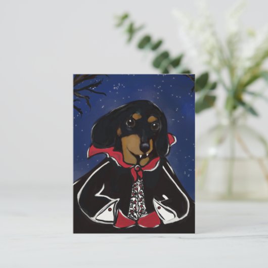 Halloween Dachshund Briefkaart (Staand voorkant)