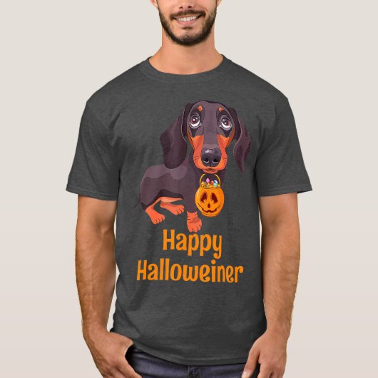 Halloween Dachshund Costume for Men Happy T-shirt (Voorkant)