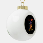 Halloween Dachshund Dog Keramische Bal Ornament (Links)