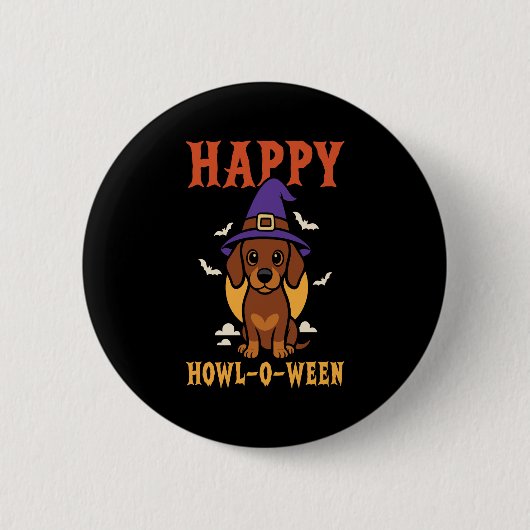 Halloween Dachshund Dog Ronde Button 5,7 Cm (Voorkant)